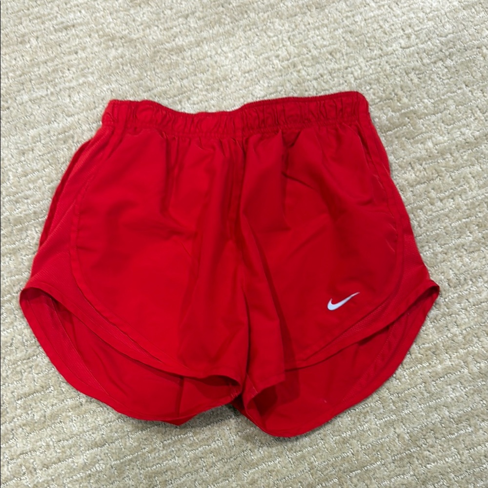 Nike Red Athletic Shorts Moisture-Wicking Elastic Waistband